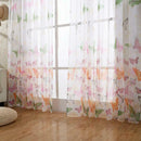 Colorful Butterlfly Offset Printing Burnt-out Curtain Sheer Organdy Panel