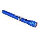 Portable Telescopic Magnetic 3 LED Flashlight for Outdoor Camping(Blue)