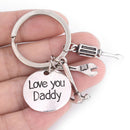 Fashion Men's Hand Tools Keyring Love You Daddy Keychain Father's Day GiftSE