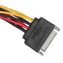CableDecon M0309 15 Pin Male to Female Y Splitter SATA Power Supply Cable