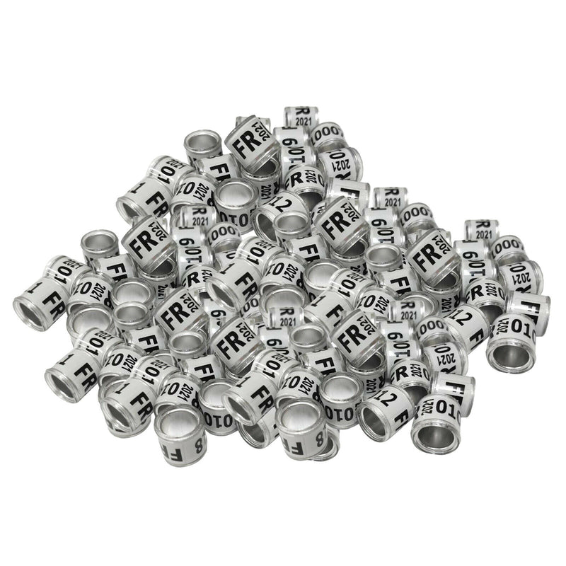 Pack of 200 2021 Aluminium Racing Pigeon Leg Rings Bands 8mm for Poultry