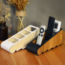 Organizer Four Grid Storage Box Stand Home Desktop Remote Control Holder Wo Y3R7