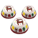 100 PCS Grease-proof Cake Cup Paper Tree Reindeer Baking Muffle Cupcake ALS8