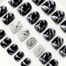 24pcs acrylic false french nails full finger nail tips art-cover manicure+2g-gel