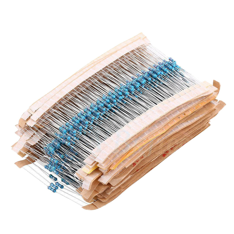 1~1M Ohm 1/4w Resistance 1% Metal Film Resistor Assortment Kit Set of 1280pcs