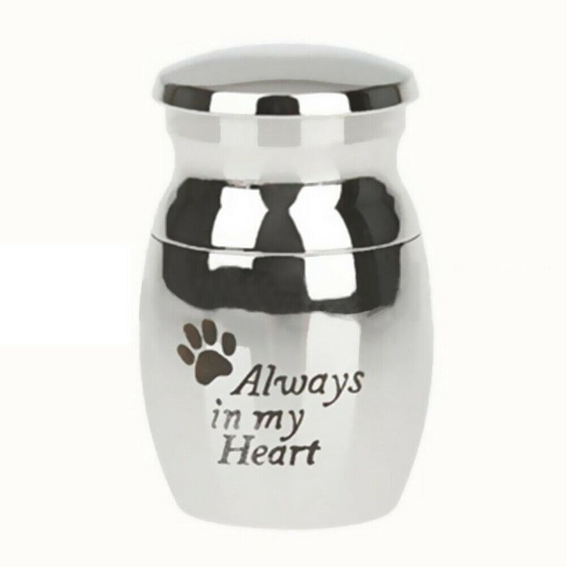 Paw Letters Printed Stainless Steel Pet Cinerary Casket Urn Pendant Deluxe