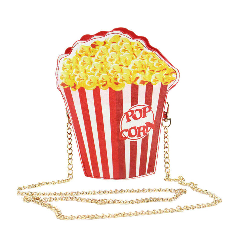 Woman Cupcake Hamburger Chain Bag Popcorn Crossbody Messenger Bag (Popcorn
