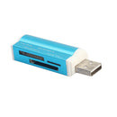USB Multi Memory Card Reader for Micro SDHC SD TF MS m2 MS Blue