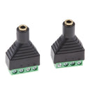 2Pack 3.5mm (1/8'') Stereo TRRS Female Jack to AV 4-Screw Terminal Block Balun