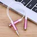 3.5mm Stereo Audio Male to 2 Female Headphone Mic Y Splitter Cable Adapter