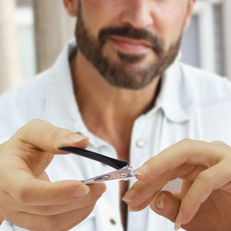 Nail Clipper with Catcher - Stainless Steel Curved Fingernail and Toenail C M2Y5