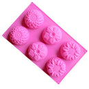 6-Cavity Flower Shaped Silicone DIY Handmade Soap Cake Craft Mould Newest Useful