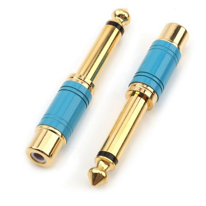 6.35mm 1/4 inch Male Mono TS to RCA Female Interconnect Audio Adapter Conve E3F4