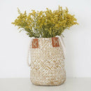 Woven Seagrass Basket Garden Indoor Planter Pot Holder Window Box White S