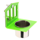 Stainless Cup Pet Bird Cage Water Food Bowl Feeder Drinker Feeding Stand Cup