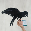 Lifelike Realistic Birds Artificial Feathered Raven Home Decoration -Black