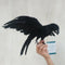 Lifelike Realistic Birds Artificial Feathered Raven Home Decoration -Black
