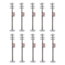 10Pcs Standard 1:87 Mini Electric Line Pole For Train Park Layout HO Scale