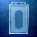 2PCS Vertical Hard Plastic ID Badge Holder Card Multi Transparent Clear
