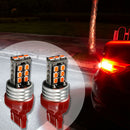 2 X T20 7443 15 RED LED DUAL FILAMENT CAR UTE BRAKE STOP TAIL LIGHT BULB 12V