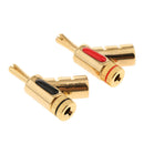 2pcs 4mm Pure Copper Banana Plug Speaker Cable Self-Lock Terminal Connectors