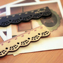 2 Pcs Beautiful Stylish Korea Stationery Lace Wood Ruler Sewing Ruler Offic V3Y9