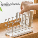 Smooth Kitchen Bathroom Drain Rack Toothpaste Home Stainless Steel Space Saving