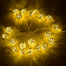 20 Luminaria Led Rattan Balls Fairy String Decorative Lights Battery Operat^P 3C