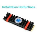 Aluminium Alloy PCIe NVMe M.2 2280 SSD Heatsinks Memory Cooling Fin (Black)