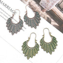 Bohemia Natural Style Ethnic Big Leaf Dangle Earrings For Women Gypsy Summe