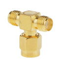 Universal 3 Way Coaxial Adapter Connector SMA Male To Dual RF SMA Female