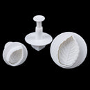 3x Cake Rose Leaf shaped mold Plunger Fondant Decorating Cake Cutter Tools JR