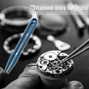 Pocket TC4 Titanium Alloy Tweezers Outdoor Camping Clamping Gadget (Blue) A