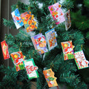12Pcs Christmas Mini Greeting Cards DIY Blessing Christmas Tree Hanging Ornamen-