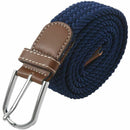 Male Female Belt Buckle Canvas Leather Belt Strap Waistband Elastic Navy D5J8