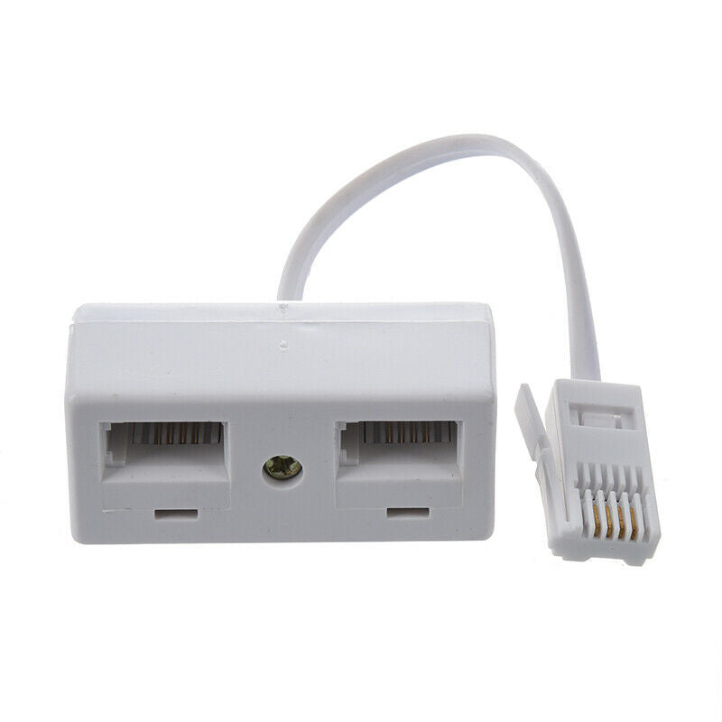 One BT Plug to Two UK BT Telephone Socket Adapter Splitter F9S2