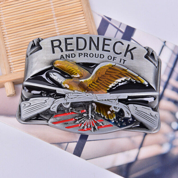 Western Steer Eagle Platinum Color Beauty Cowboy Rodeo Style Belt BuckleB Bj