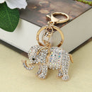 Popular Inlaid Color Cast Elephant Keychain Ladies Bag Pendant(White)  A
