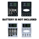 Smart Rechargeable Battery Fast Charger for AA AAA 4 Ports LED Indicator Black