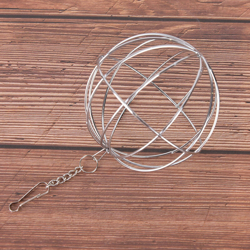 1pc Stainless steel rabbit feeder ball animal bunny hay grass shelf rack toy3c