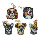 5pcs Dog Shape Key Chain Gift DIY Diamond Painting Special Shape Full Drill
