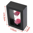 Wooden Frame 30 Minutes Hourglass Sand Timer Black Frame Pink Sand R7S4