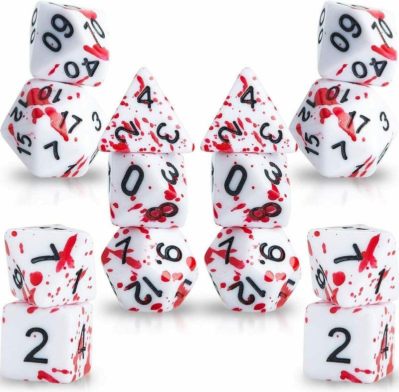 7Pcs Bloody Polyhedral Dices Die for Dungeons&Dragons DND RPG MTG Board Games J8