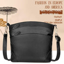 Solid Color Shoulder Messenger Handbags Women Leather Crossbody Bag (Black)