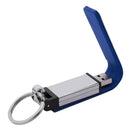 16GB USB 2.0 Keychain Memory Stick Leather Case Blue J9N1