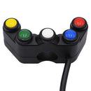 Aluminum 5 button Motorcycle switch waterproof 22mm Handlebar Fog Lights Switch