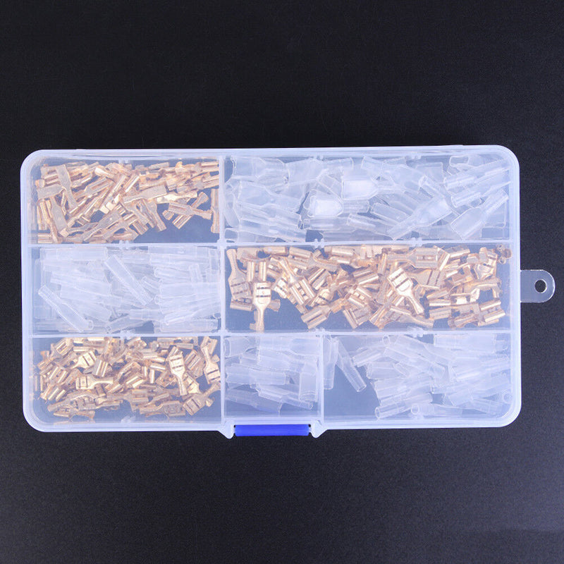 150Pcs Female Spade Connectors Wire Crimp=Terminals Set 2.8mm 4.8mm 6.3mmJ rs Gw