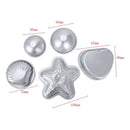Metal Bath Bomb Molds Fizzies Set of 5, 2 Shell Shape, 4 Hemispheres (2-3/8