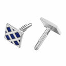 Pair of Chic Blue Rhombus Pattern Design Square Metal Cufflinks For Men I4X5