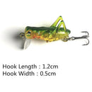 5Pcs 4cm Lifelike Insect Grasshopper Fishing Lures Baits Crankbaits with Treble